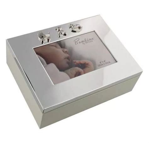 Silver Plated Baby Christening Keepsake Box Con Amore