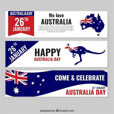 Australia Day Banners Pack Vector Free Download