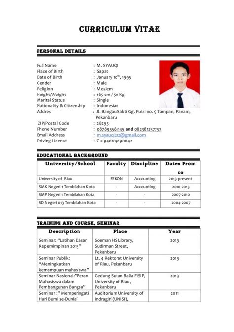 Application letter seringpula disebut sebagai cv atau curricullum vitae atau surat lamaran kerja. Contoh Cv Bahasa Inggris Smk - Gawe CV