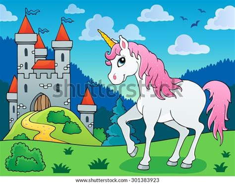 Fairy Tale Unicorn Theme Image 5 Stock Vector Royalty Free 301383923