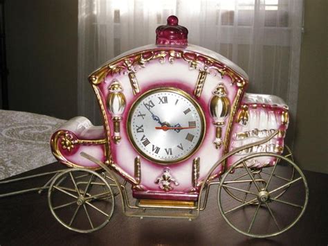Vintage Ceramic Carriage Clock With Metal Wire Frame Etsy Carriage