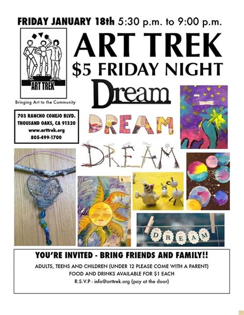January 2013 Dream Dream Dream Night Art Flyer Invite Friends