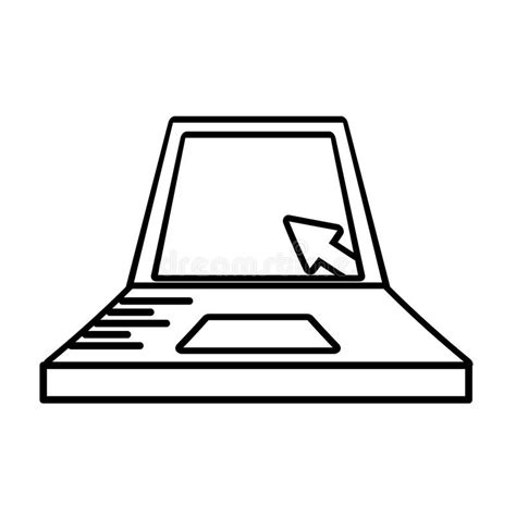 Laptop Technology Device Outline Stock Illustration Illustration Of