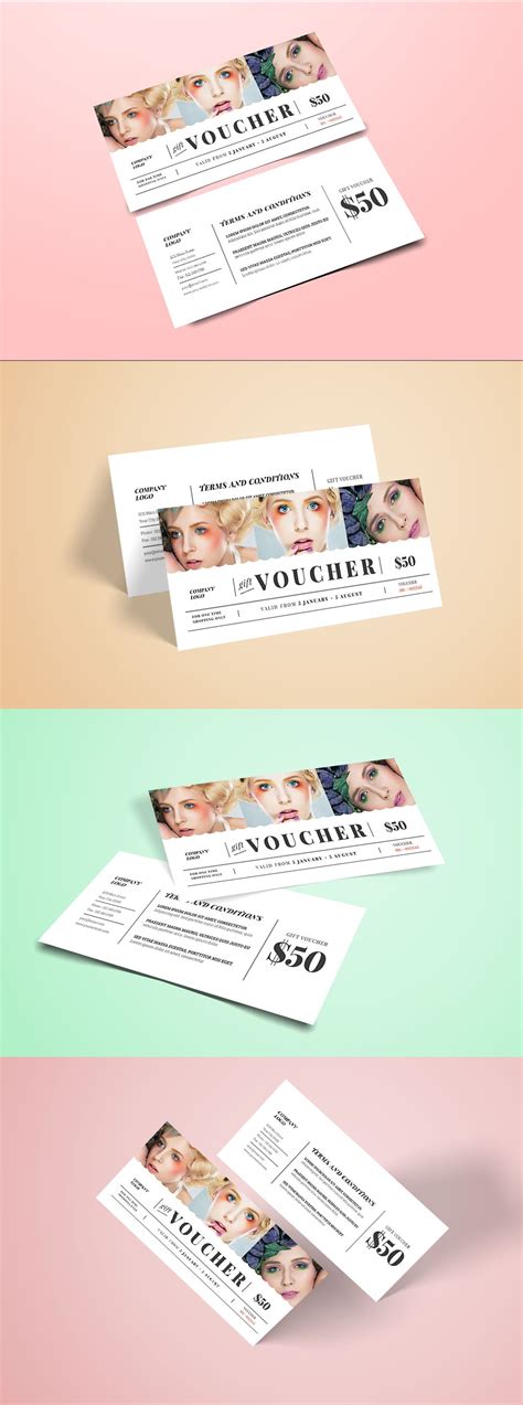 Fashion GIft Voucher Template AI PSD Layout Design Web Design Restaurant Vouchers Gift