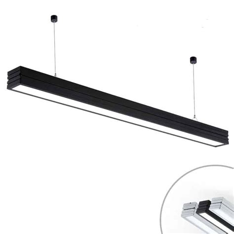 Open ceiling lighting on the other hand only works by suspending the lights below the ceiling structure. Rectuna Linear Rectangular Hanging Lamp