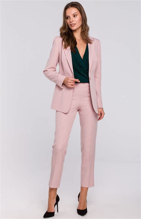 Tailleur Pantalon Rose Rosa Blazer Look Working Girl Beautiful Suit