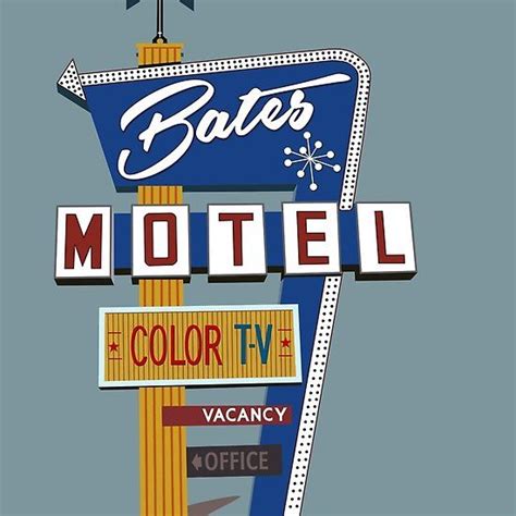 Bates Motel Vintage Neon Signs Coffee Art Print Retro Sign