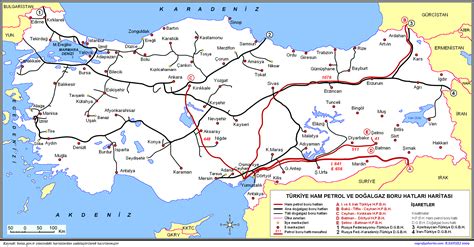 Türkiye'nin Ham Petrol Ve Doğalgaz Boru Hatları Haritası: Doğalgaz Olan ...