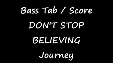 Journey Dont Stop Believing Bass Tabs Score Line Cover
