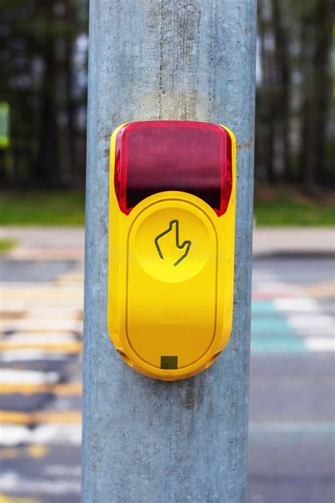Traffic Light Button At A Pedestrian Crossing Stock Image Image Of