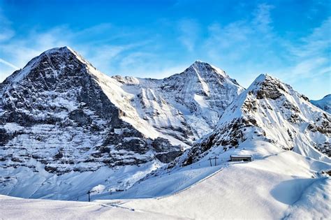 Premium Photo Swiss Alpine Peaks And Ski Slopes In Winter Jungfrau Region