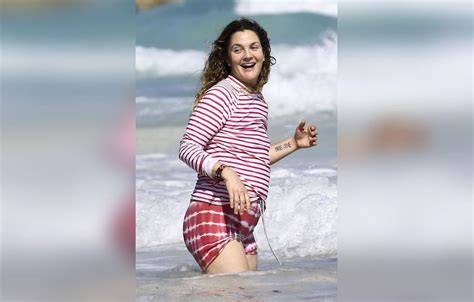 Drew Barrymore Bikini Wetsuit Boobs Belly Photos Actress Shows Off Her Nipples On Vacation In
