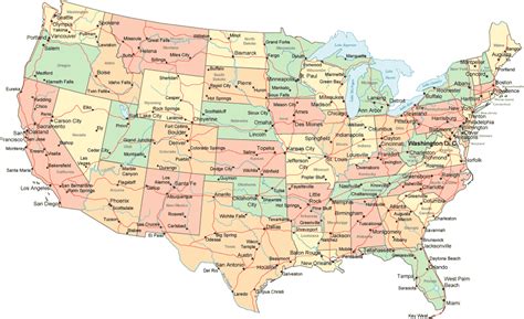 Map Of Continental United States Lower 48 States