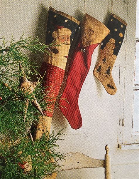 Stockings Made By Schneeman Folk Art Primitive Country Christmas
