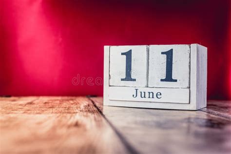 June 11th Day 11 Of Monthhand Hold Simple Calendar Icon With Date On