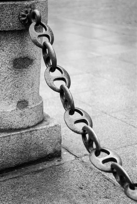 Cement Column With Iron Chain Stock Photo Image Of White Column