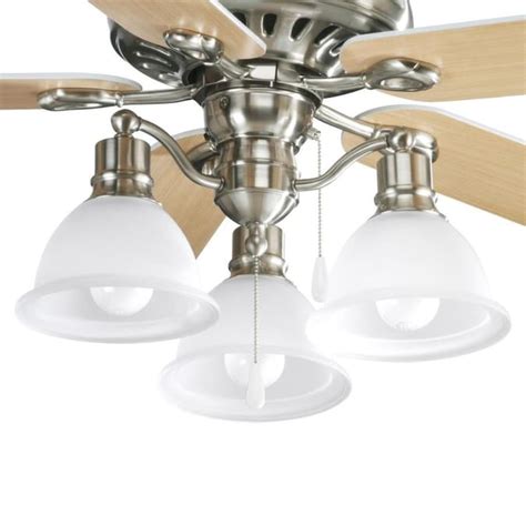 Progress Lighting Madison 3 Light Brushed Nickel Led Ceiling Fan Light