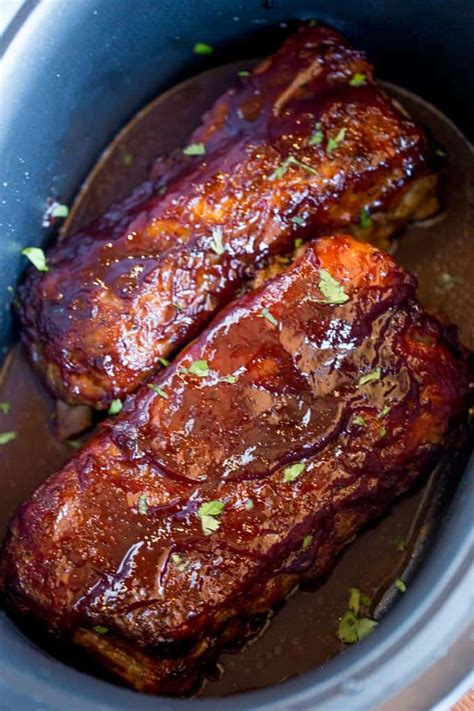 Slow Cooker Barbecue Ribs Crockpot Ribs Dinner Then Dessert