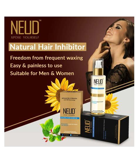 Hair no more™ advanced hair growth inhibitor soothing gel. NEUD Natural Hair Inhibitor for Men & Women Hair Removal ...