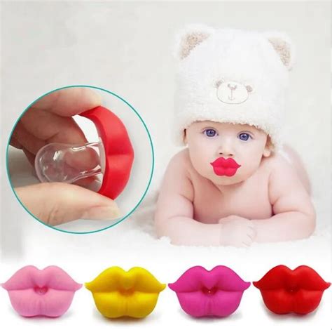 New Baby Pacifier Red Kiss Lips Dummy Pacifiers Funny Silicone Baby