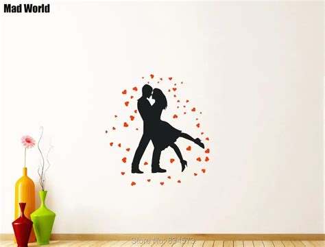 Romantic Love Couple Kissing Lovers Dance Wall Art Stickers Wall Decals Home Diy Decoration