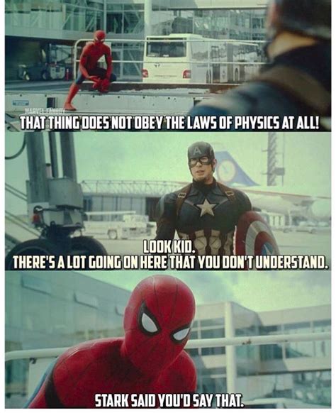 Meme generator, instant notifications, image/video download, achievements and. Spider-Man in Captain America: Civil War | Funny marvel ...