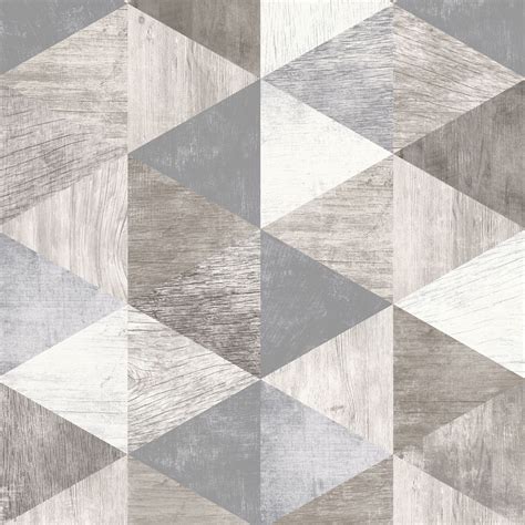 Portfolio Geometric Wood Wallpaper Rasch 213508 Grey Beige Cream Ebay