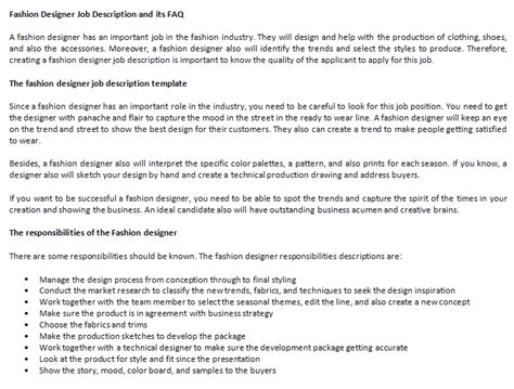 Fashion Designer Job Description And Its Faq Shop Fresh