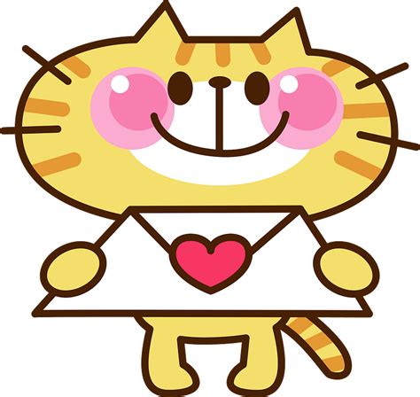 Yellow Cat Is Holding A Love Letter Clipart Free Download Transparent