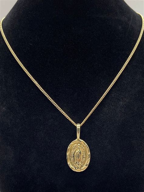 A 14k Virgin Mary Pendant On A 12k Gf Speidel Chain Necklace Etsy
