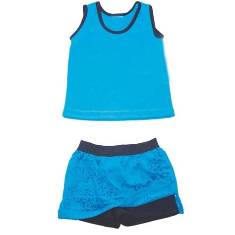 ropa deportiva para niña conjunto blusa falda short 002