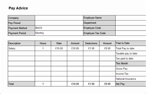 8 Uk Payslip Template Excel Excel Templates