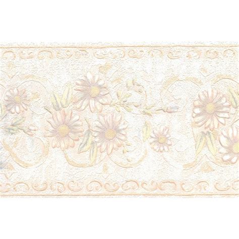 Dundee Deco Prepasted Wallpaper Border Floral Pearl Beige Green