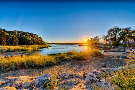 Long Island New York United States Sky Sun Sunset River