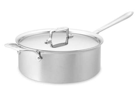 All Clad D Brushed Stainless Steel Qt Deep Saut Pan Brushed Stainless Steel Saucepan Deep