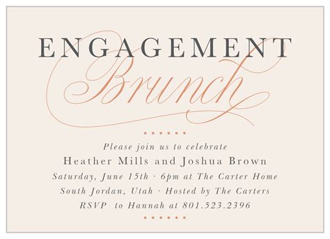Elegant Brunch Engagement Invitations By Basic Invite