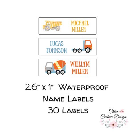 Boy Name Labels School Supply Stickers Daycare Labels Pack Etsy