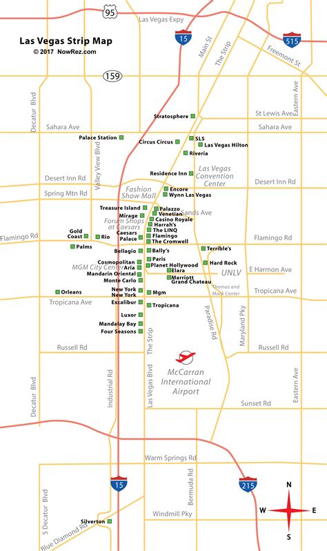 Las Vegas Strip Map