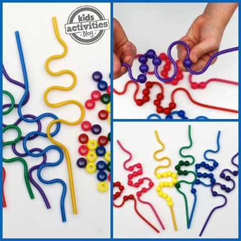 Download SILLY STRAW BEAD THREADING BUSY BAG | Sensory kids crafts, Busy bags, Straw activities