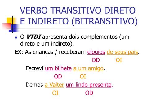 Atividade Verbo Transitivo Direto E Indireto