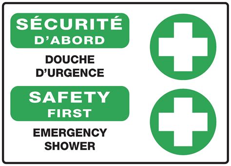 Panneaux NORME OSHA Sécurité d abord Douche d urgence emergency