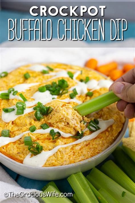Best ever easy Crockpot Buffalo Chicken Dip is a creamy ...