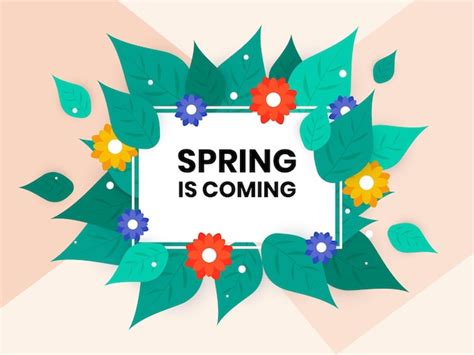 Premium Vector Spring Is Coming Greeting Card Floral Background