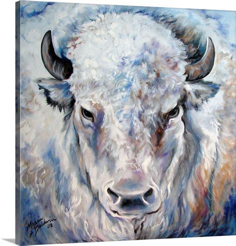 White Buffalo 2424 Buffalo Painting Buffalo Art Bison Art