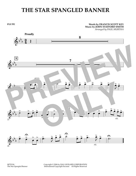 The star spangled banner flute composed by smith. The Star Spangled Banner - Flute (Concert Band) - Print Sheet Music
