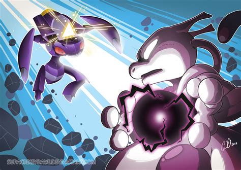 Mewtwo Versus Genesect By Supacrikeydave On Deviantart
