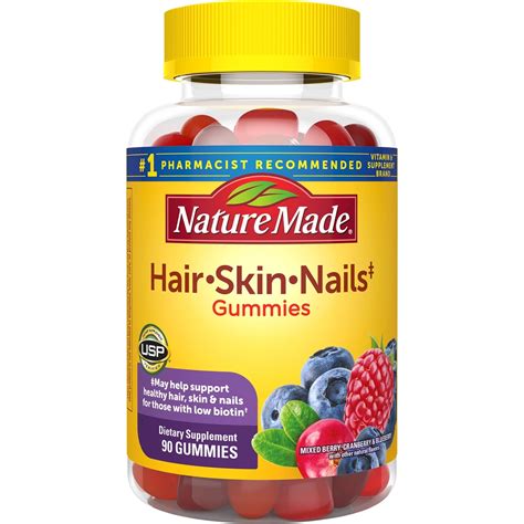 The ingredients that collectively make up most hair, skin, and nail supplements aren't harmful due to each vitamin and mineral being present in a smaller concentration. Nature Made Hair, Skin, Nails Adult Gummies 90 Pk ...