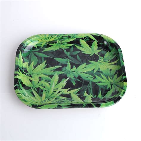 Wholesale Tin Tobacco Blank Cigarette Anime Aluminum Rolling Weed Large Rolling Tray Magnetic
