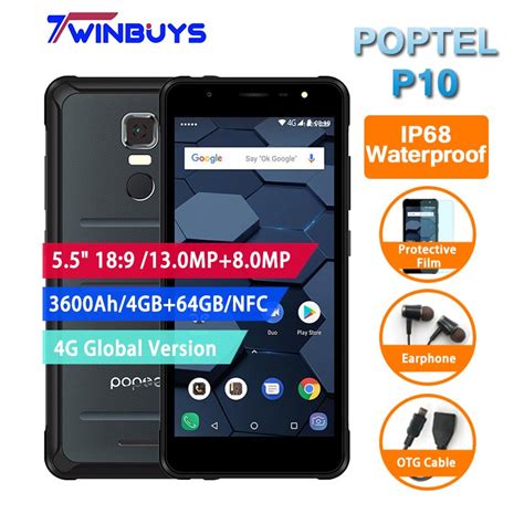 Poptel P10 Ip68 Rugged Smartphone Waterpoof Android 81 55 189 Helio
