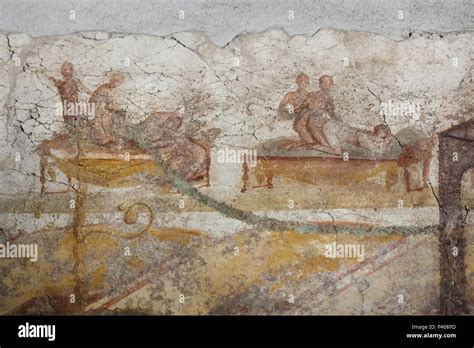 Foursome Sex L And Threesome Sex Scene R Depicted In The Roman Erotic Frescos In The